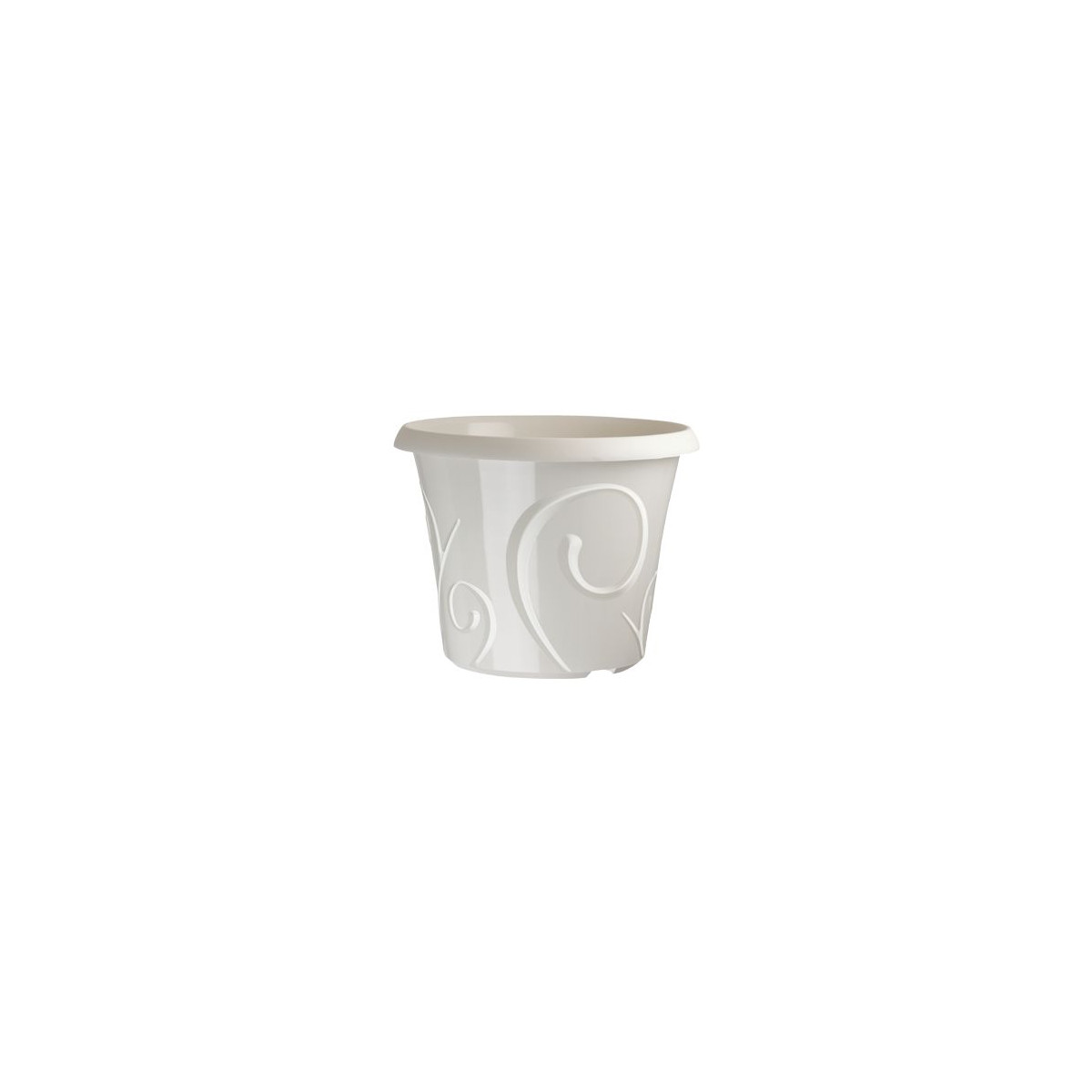 Pot déco volute - 8.3 litres blanc perle Pot déco volute - 8.3 litres blanc perle