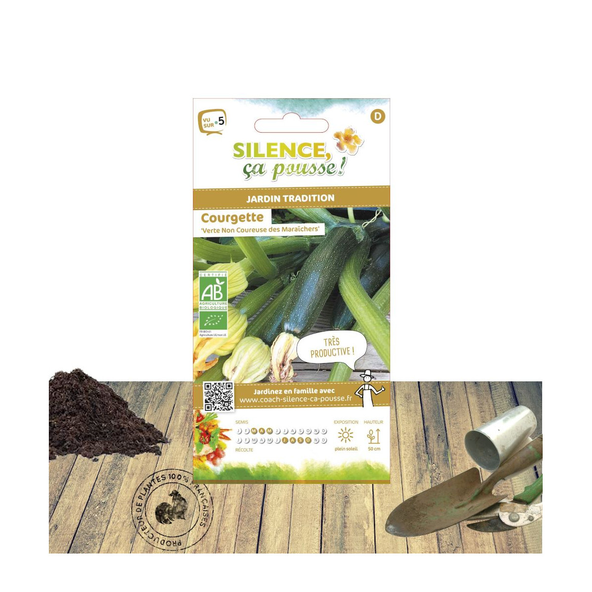 Graines de Courgette Verte non coureuse des maraichers AB Graines de Courgette Verte non coureuse des maraichers AB