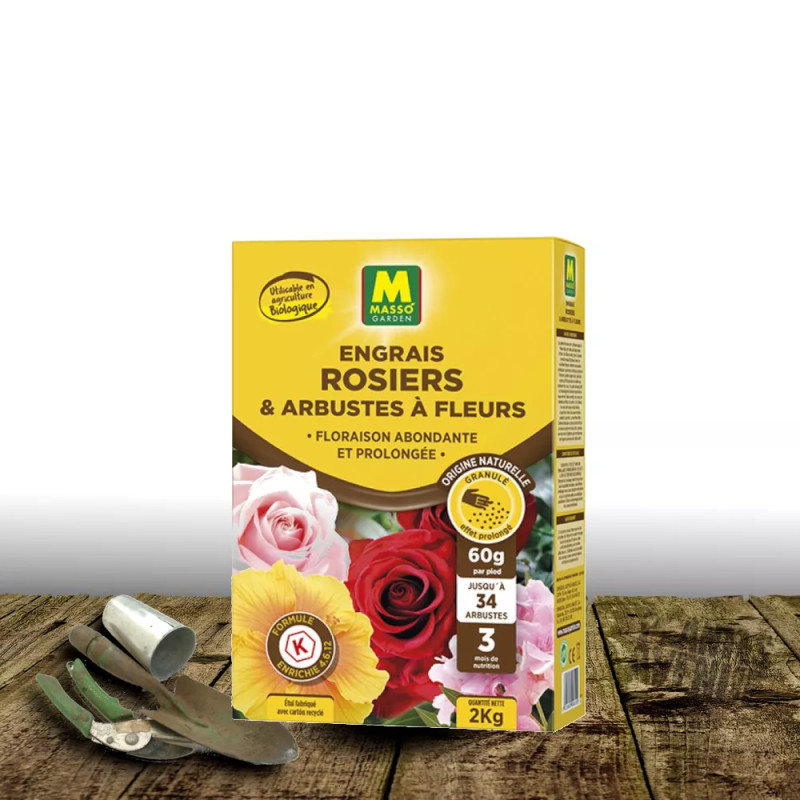 Engrais pour rosiers et arbustes à fleurs - Masso Garden