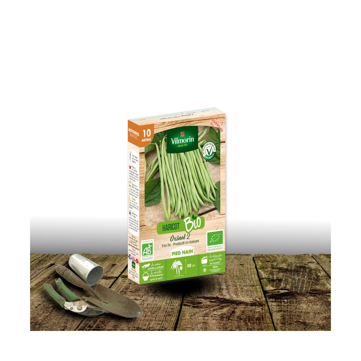 Graines de Haricot Nain vert sans fil Oxinel 2 - Sans traitement - Vilmorin Graines de Haricot Nain vert sans fil Oxinel 2 - Sans traitement - Vilmorin