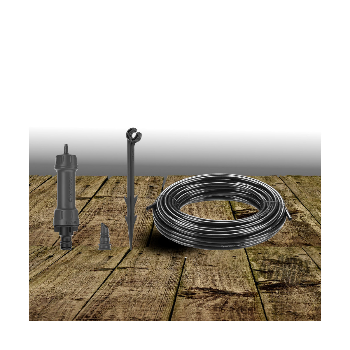 Kit d'arrosage goutte-à-goutte pour rangées de plantes (15 m) Kit d'arrosage goutte-à-goutte pour rangées de plantes (15 m)