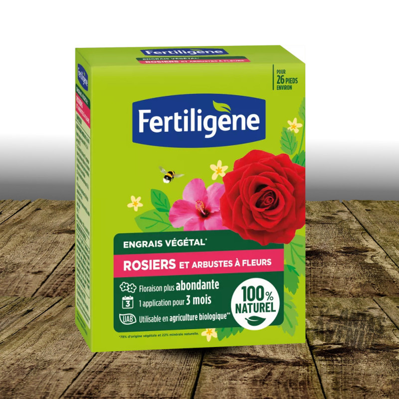Engrais rosiers et arbustes à fleurs enrichi en zéolite - Fertiligène