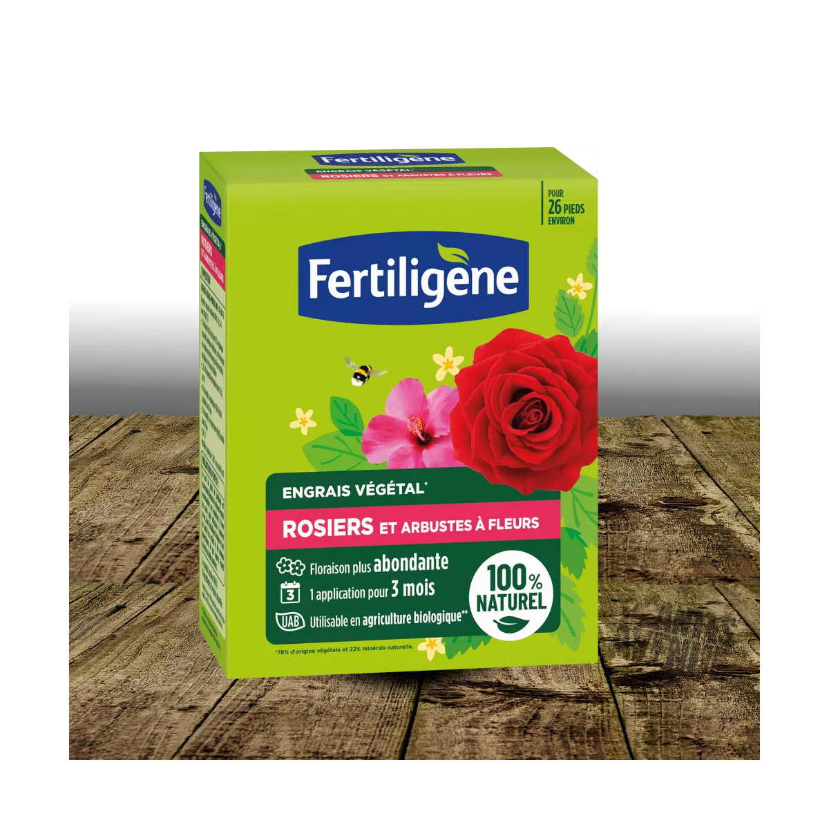 Engrais rosiers et arbustes à fleurs enrichi en zéolite - Fertiligène