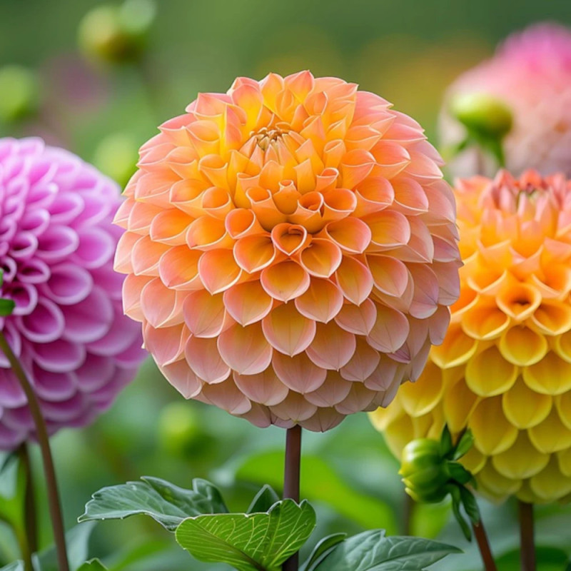 Bulbe de Dahlia pompon en mélange