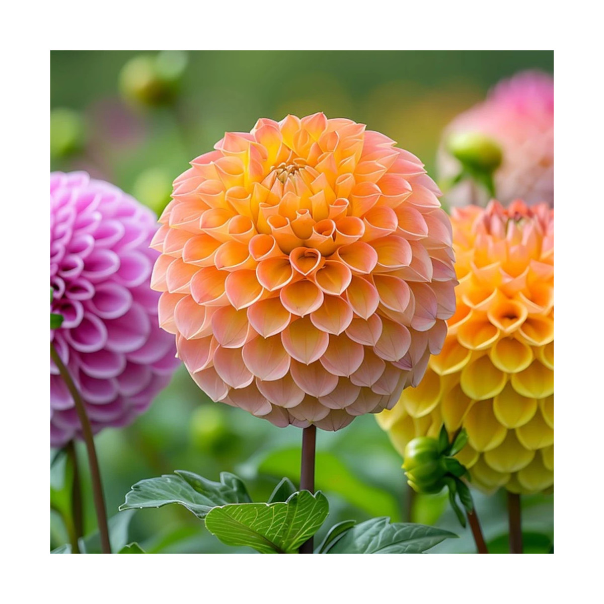Bulbe de Dahlia pompon en mélange
