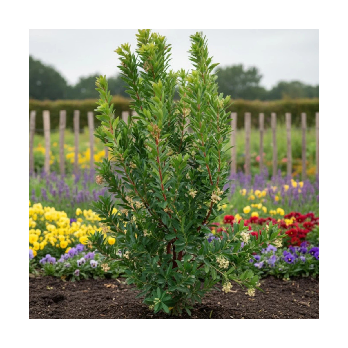 Feuillage persistant vert luisant de l'Arbousier compact Roselily Minlily