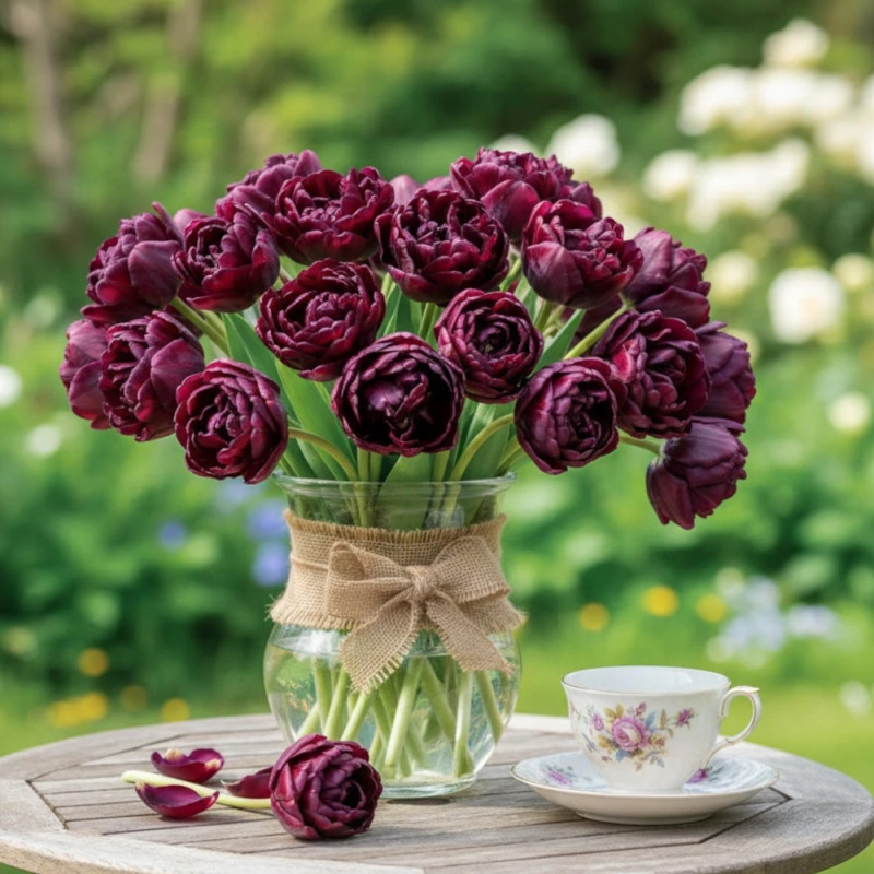 Bulbe de Tulipe double tardive Black Hero