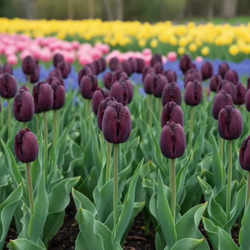 Bulbe de Tulipe Simple Tardive Reine de la Nuit