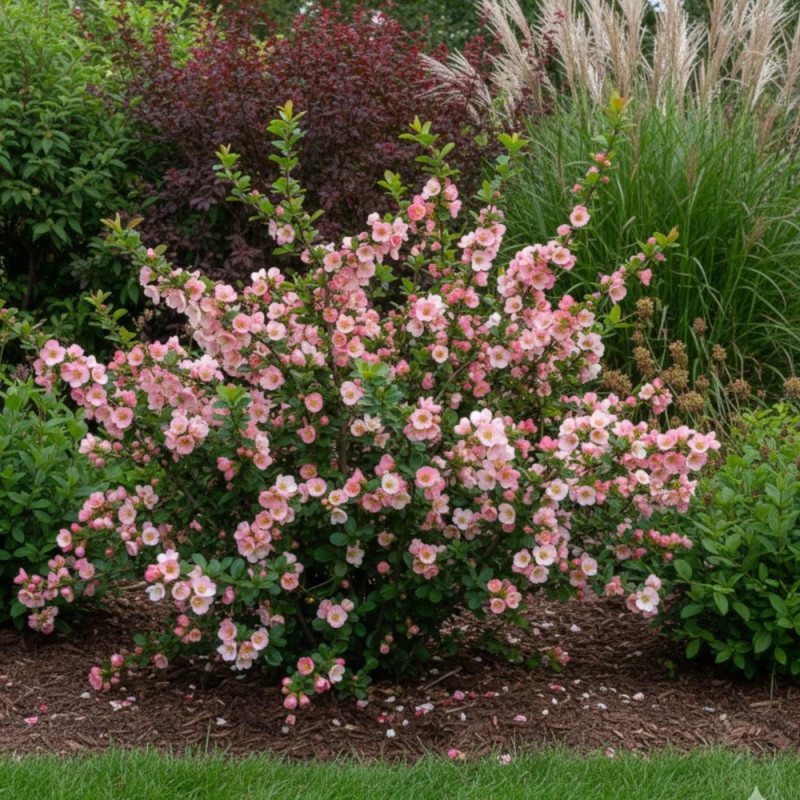 Cognassier du Japon Flocon Rose, Chaenomeles