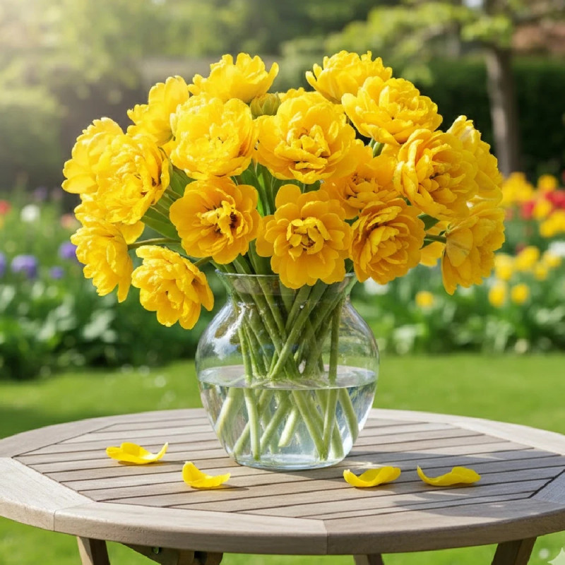 Bulbe de Tulipe double tardive Yellow Pomponette
