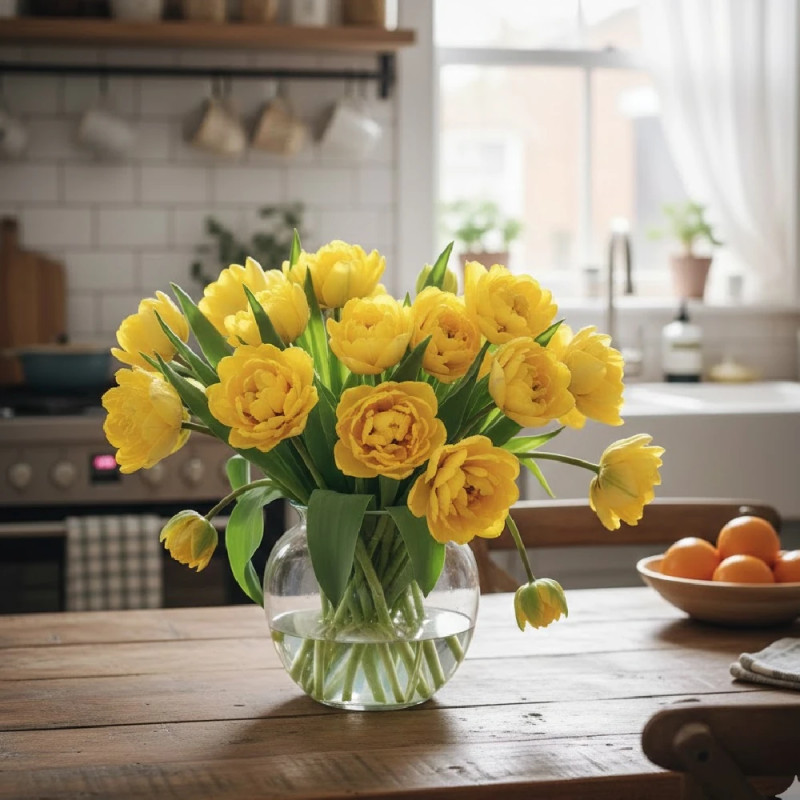 Bulbe de Tulipe double tardive Yellow Pomponette
