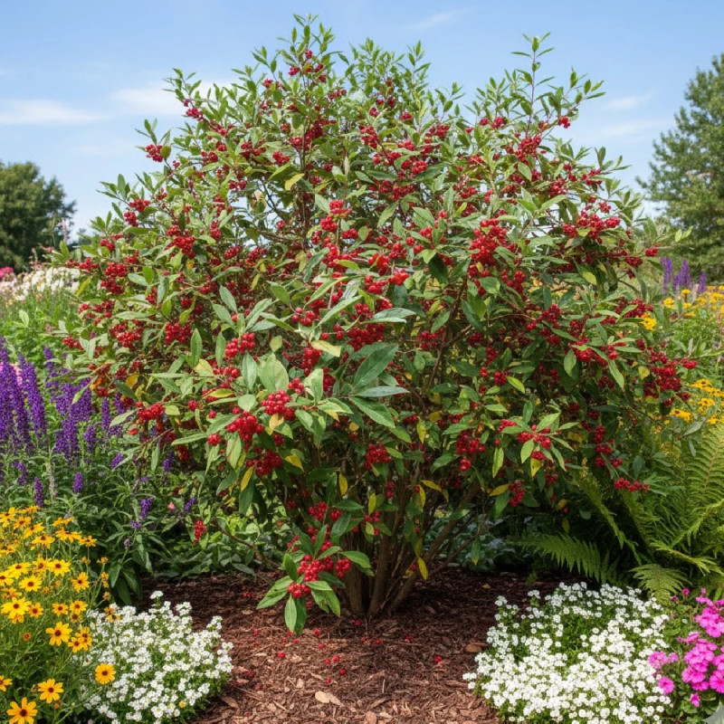 Elaeagnus Pointilla® 'Amoroso', Chalef d'automne à baies de goumi