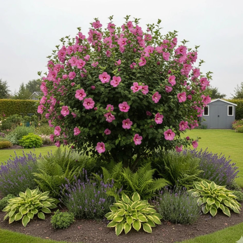 Hibiscus Flower Tower Ruby® 'Gandini van Aart Ruby', Althéa