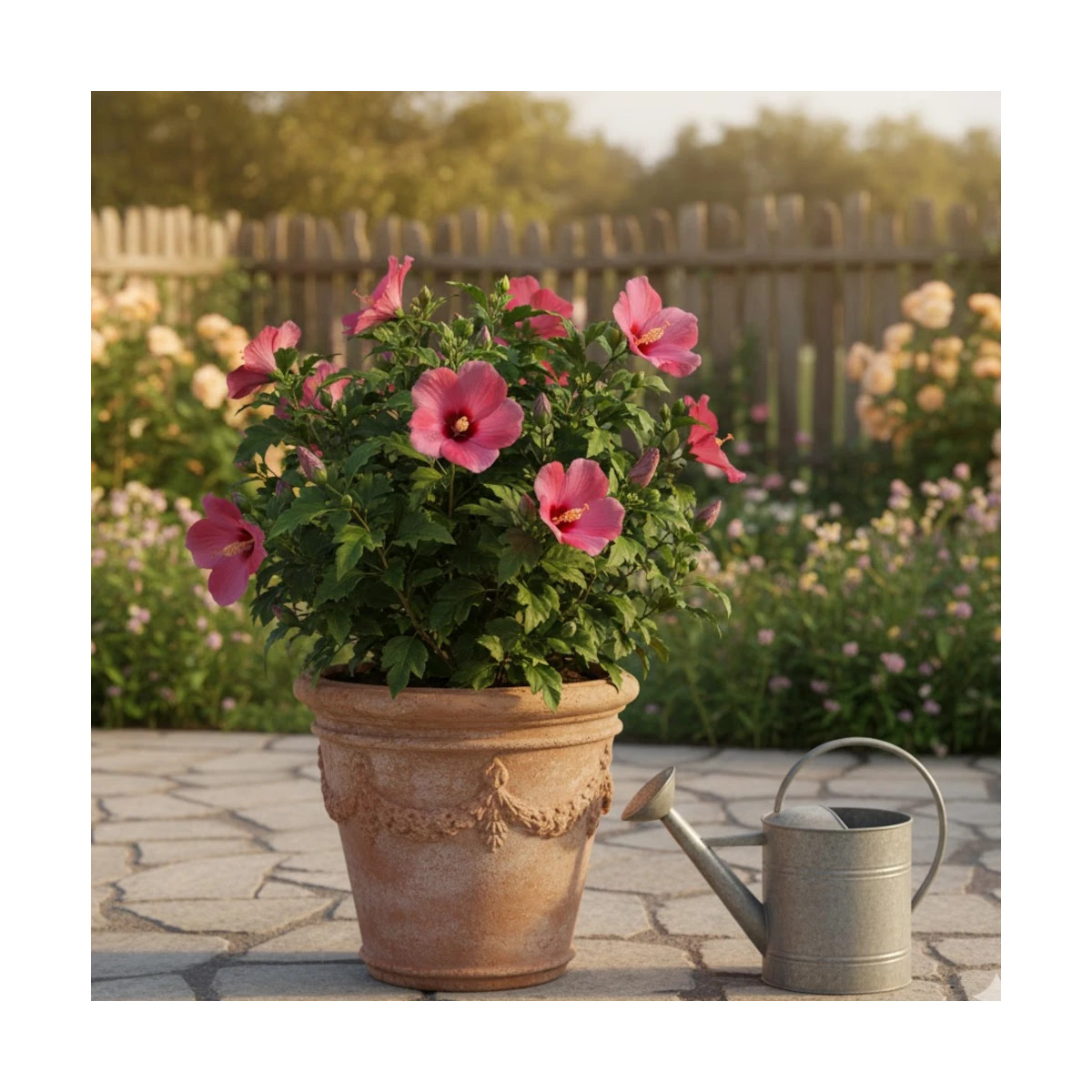 Hibiscus Flower Tower Ruby® 'Gandini van Aart Ruby', Althéa Hibiscus Flower Tower Ruby® 'Gandini van Aart Ruby', Althéa