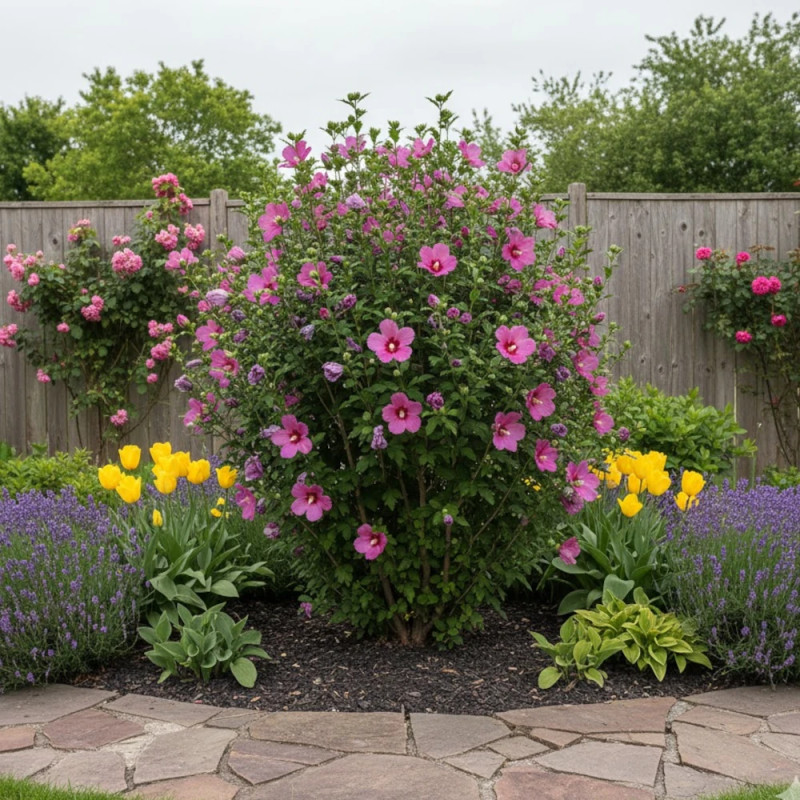 Hibiscus Flower Tower Ruby® 'Gandini van Aart Ruby', Althéa