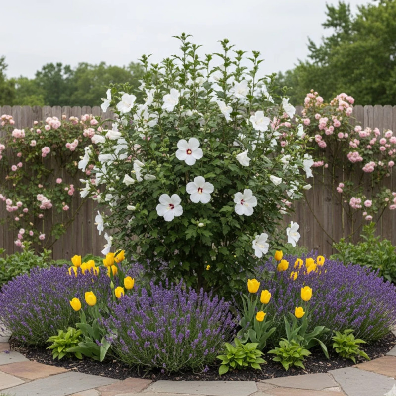 Hibiscus Flower Tower White® 'Gandini Van Aart', Althéa