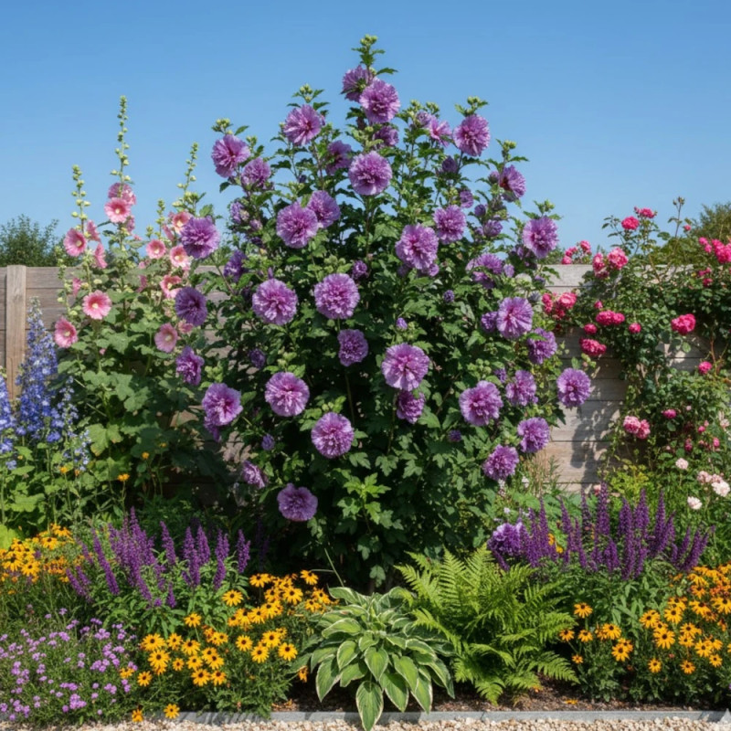 Hibiscus French Cabaret® Purple 'Mindouv5', Althéa