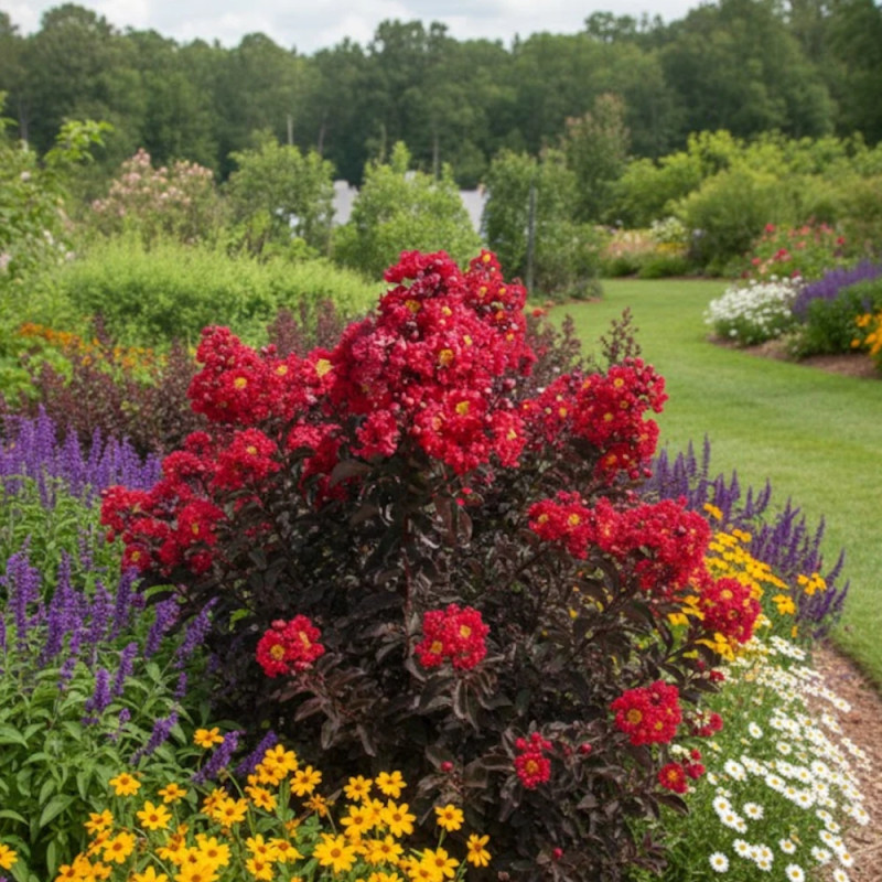 Lilas des Indes Black Diamond® Crimson Red™, Lagerstroemia