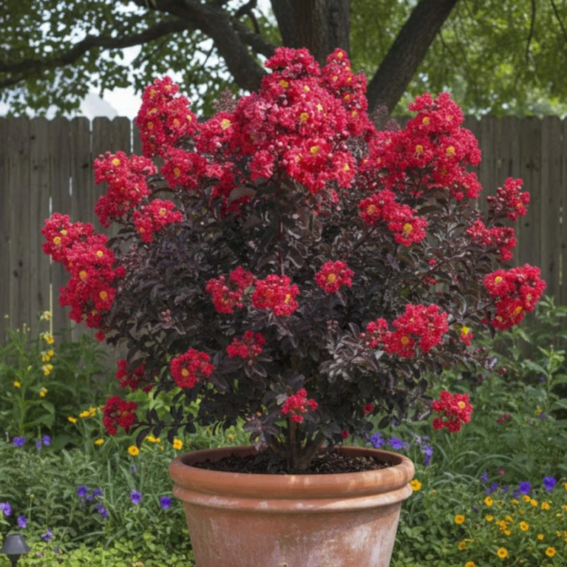 Lilas des Indes Black Diamond® Crimson Red™, Lagerstroemia