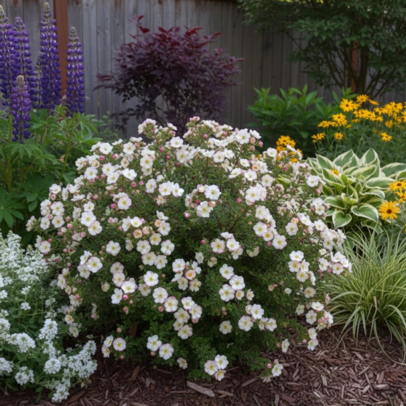 Potentille arbustive Double Punch® Cream 'MINCRERO01', Potentilla