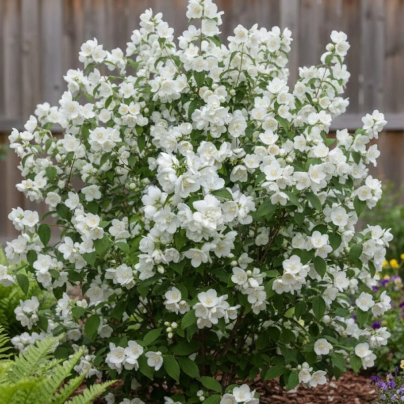 Seringat des jardins Mrs El Robinson, Philadelphus