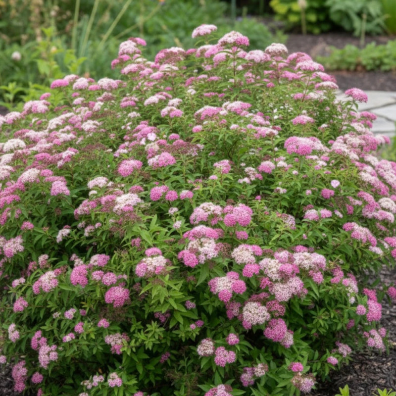 Spirée Japonaise 'Shirobana' - Arbuste Nain Fleurs Roses Et Blanches, Pot 3-4 Litres