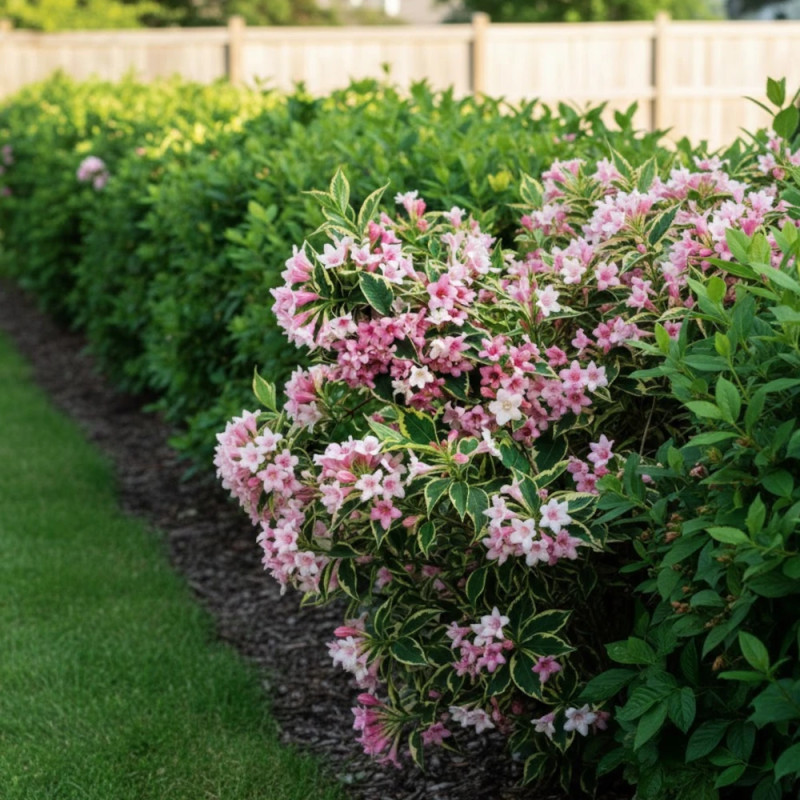 Weigela nain panaché, Weigelia
