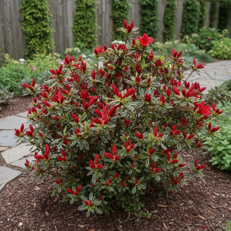 Azalée du Japon Hot Shot Variegata - SILENCE, ça pousse !, Azalea