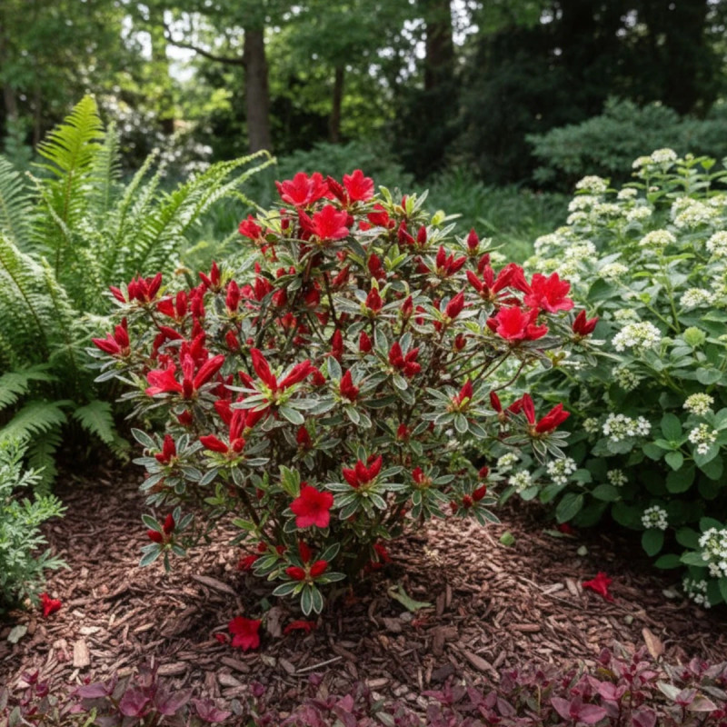 Azalée du Japon Hot Shot Variegata - SILENCE, ça pousse !, Azalea