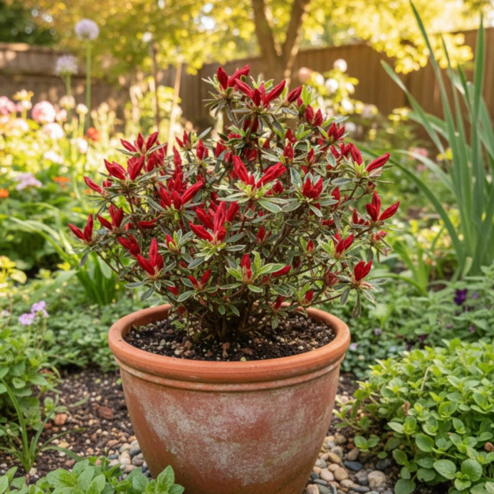Azalée du Japon Hot Shot Variegata - SILENCE, ça pousse !, Azalea