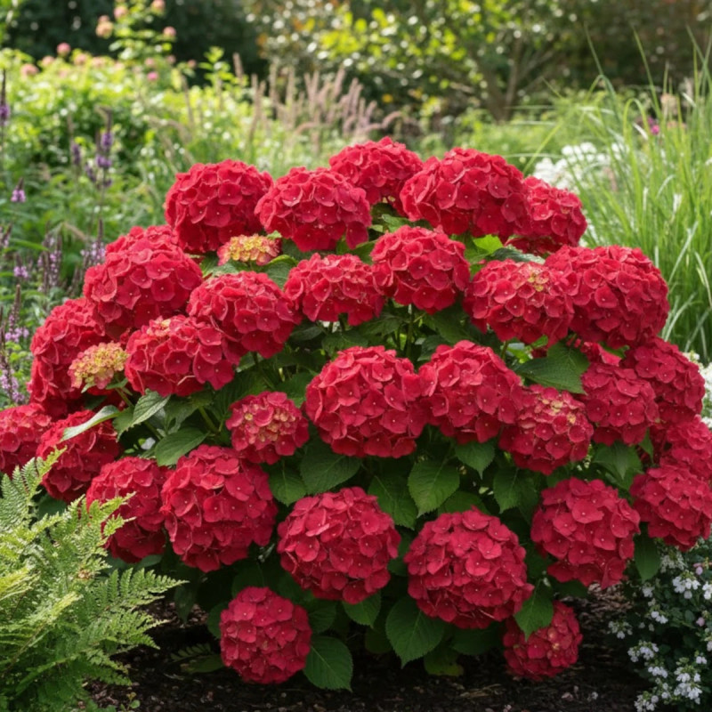Hortensia Rouge, Hydrangea macrophylla
