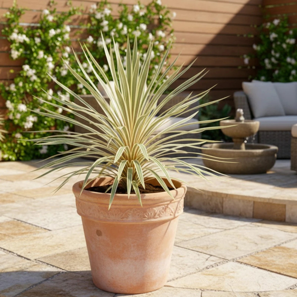 Cordyline australe Pink Champagne Variegated - SILENCE, ça pousse ! Cordyline australe Pink Champagne Variegated - SILENCE, ça pousse !
