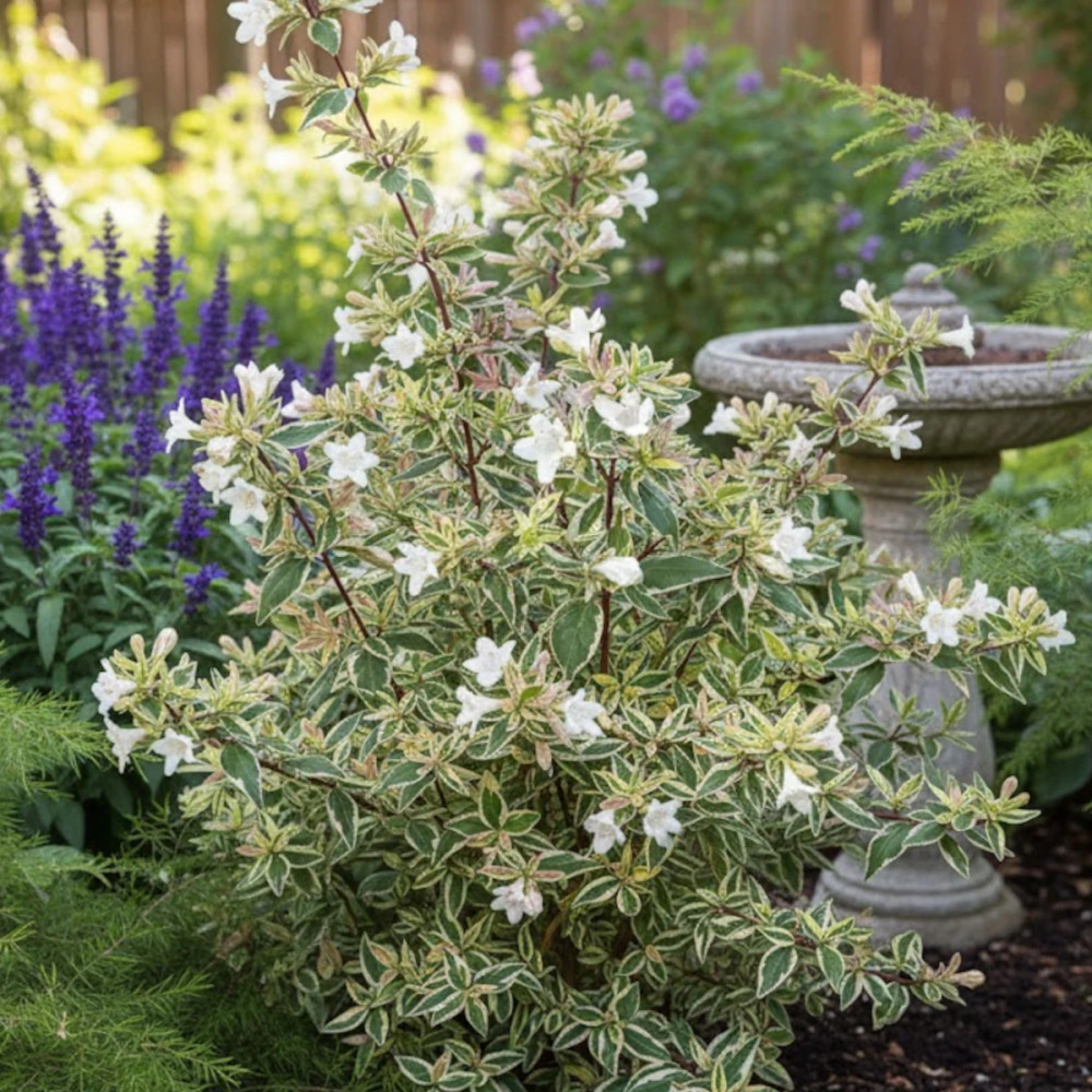 Floraison estivale blanche de l'Abelia Sparkling Silver SILENCE ça pousse