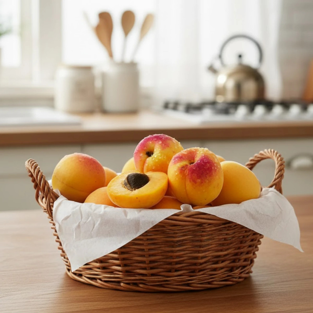 Récolte d'abricots sucrés issus d'un arbre fruitier nain pour petit jardin.
