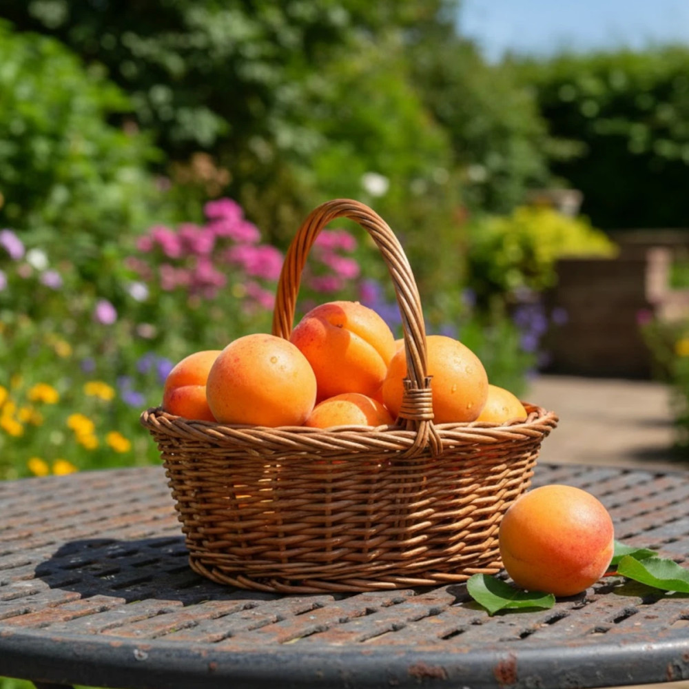Détail de la peau orangée et veloutée de l'abricot Garden Aprigold SILENCE ça pousse