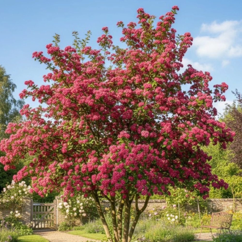 Aubépine Rose Flore Pleno, Crataegus