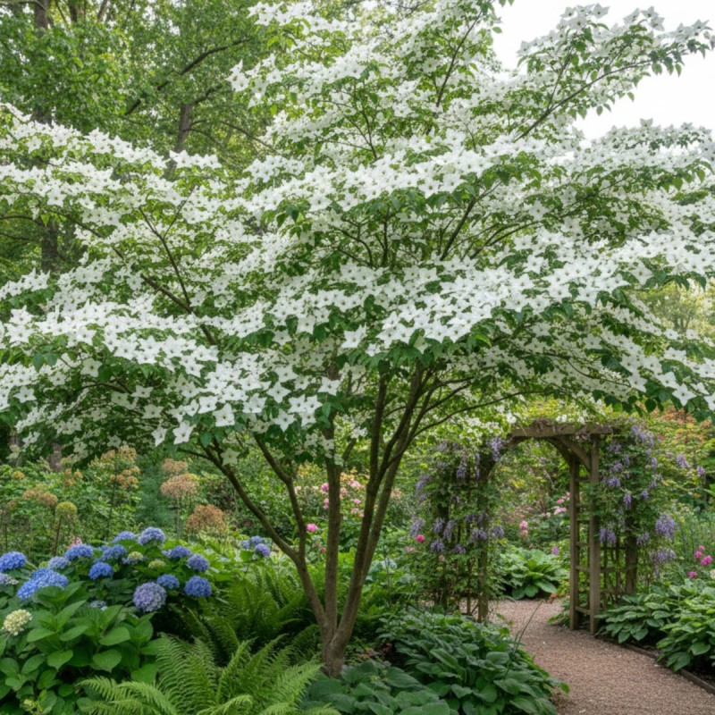 Cornouiller du Japon Milky Way, Cornus kousa