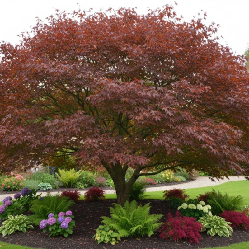 Erable à feuille de platane Crimson King, Acer platanoides