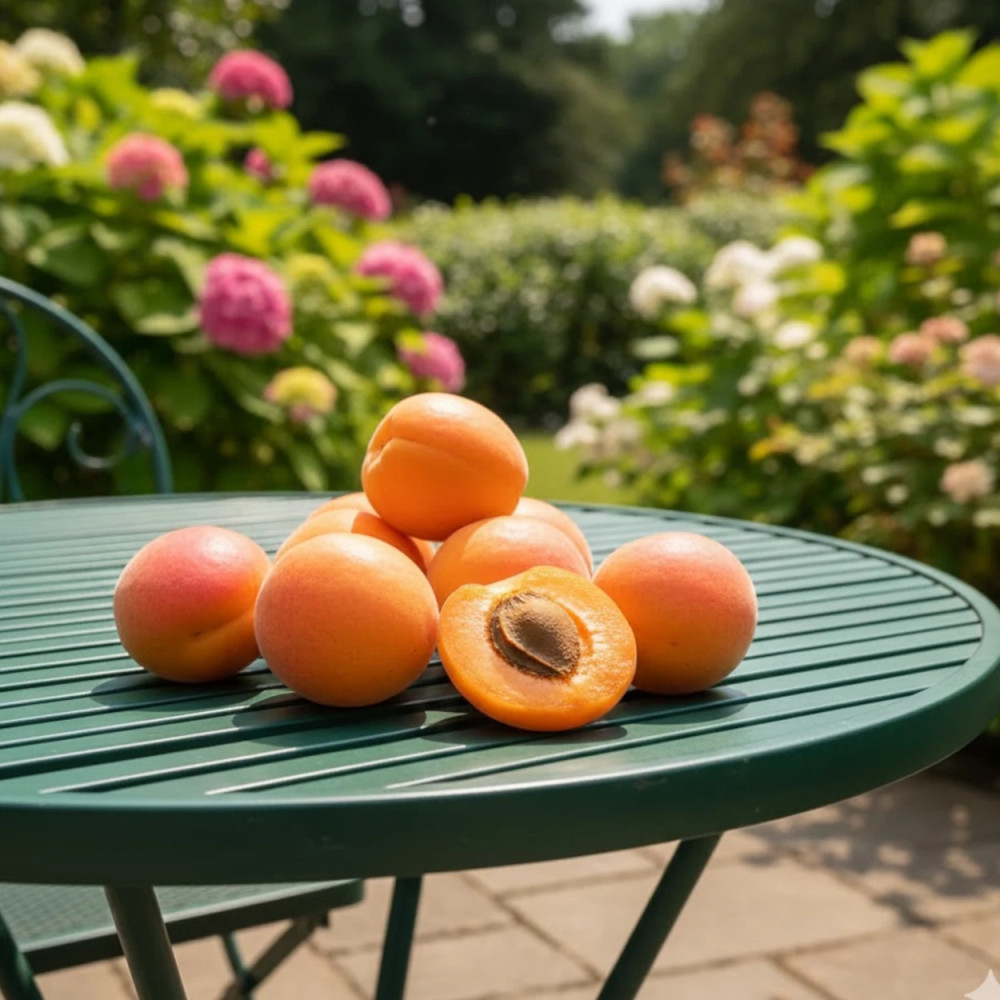 Gros plan sur la chair ferme et sucrée de l'abricot Luizet