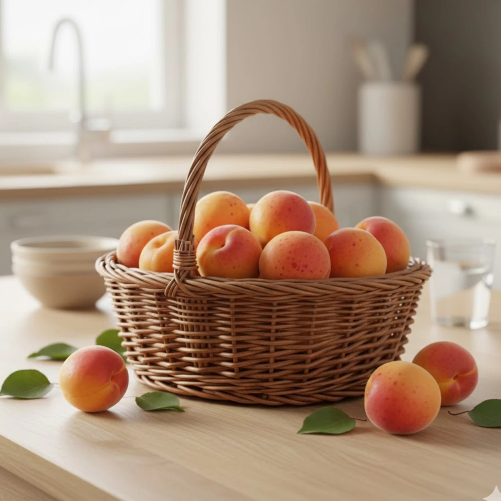 Abricots Rouge du Roussillon mûrs avec taches de rousseur caractéristiques Abricots Rouge du Roussillon mûrs avec taches de rousseur caractéristiques