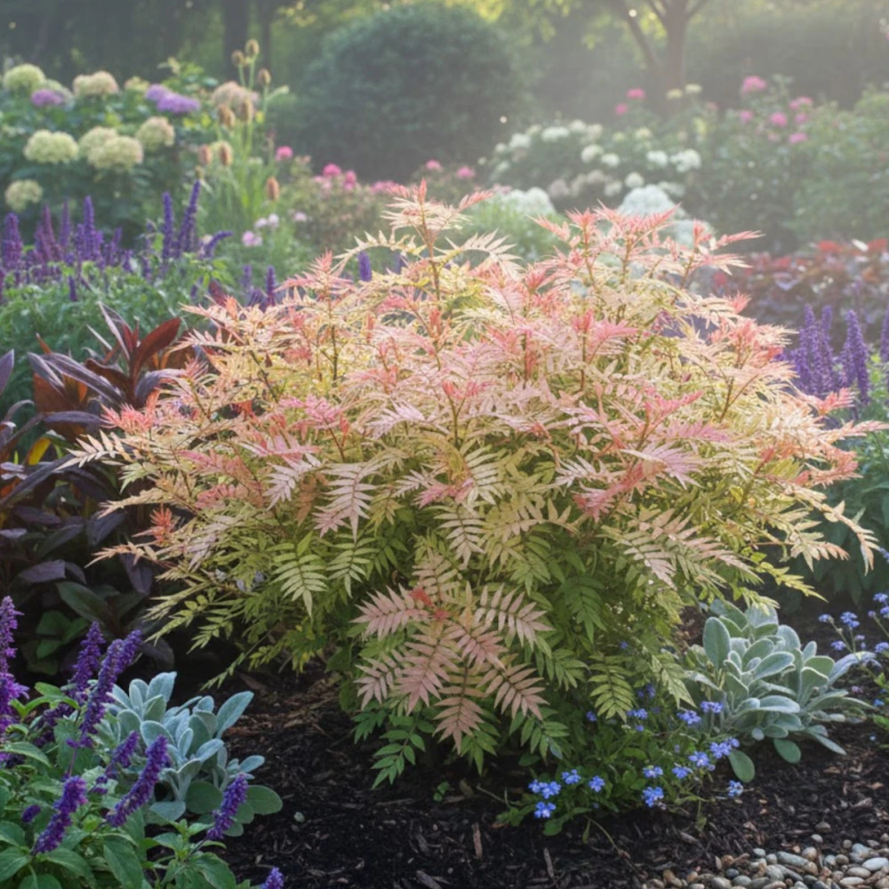 Sorbaire à feuilles de sorbier Pink Hopi® 'COUSORB05', Sorbaria Sorbaire à feuilles de sorbier Pink Hopi® 'COUSORB05', Sorbaria