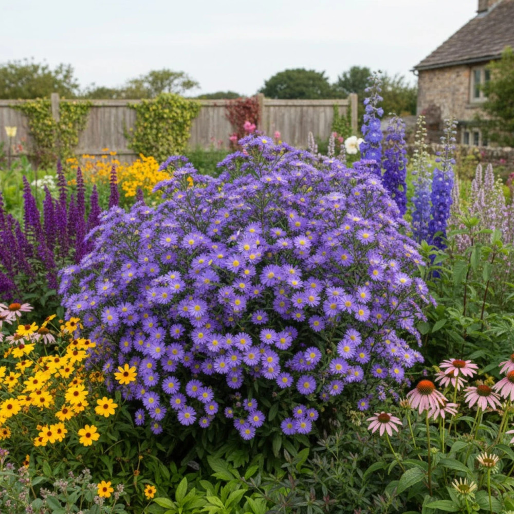 Aster grand d'automne Davey's True Blue, Aster Novi-belgii