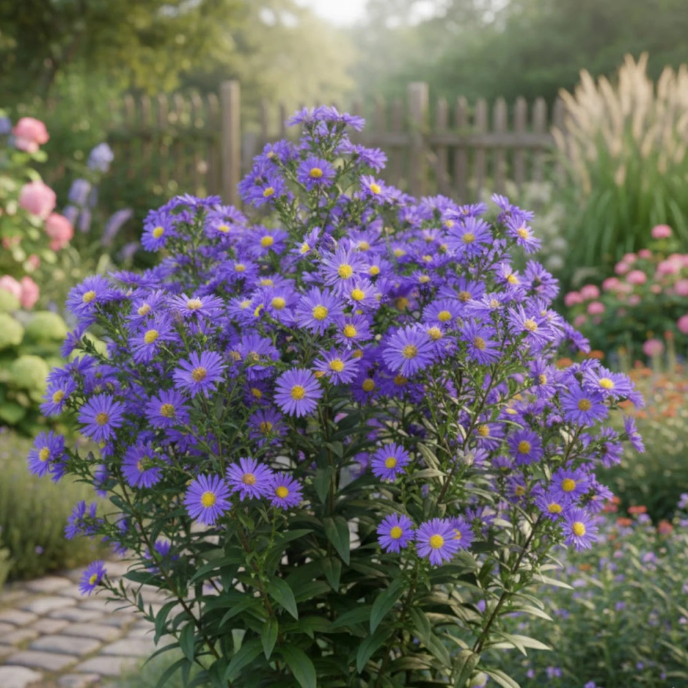 Aster grand d'automne Davey's True Blue, Aster Novi-belgii