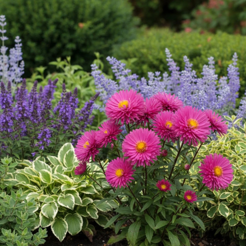 Aster grand d'automne The Cardinal, Aster Novi-belgii