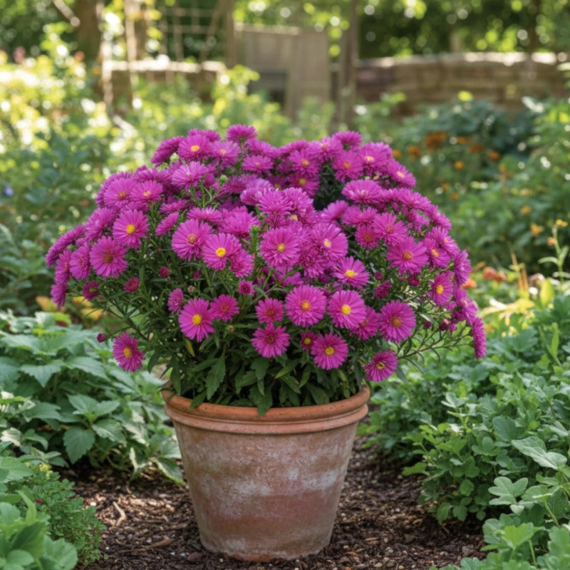 Aster grand d'automne The Cardinal, Aster Novi-belgii