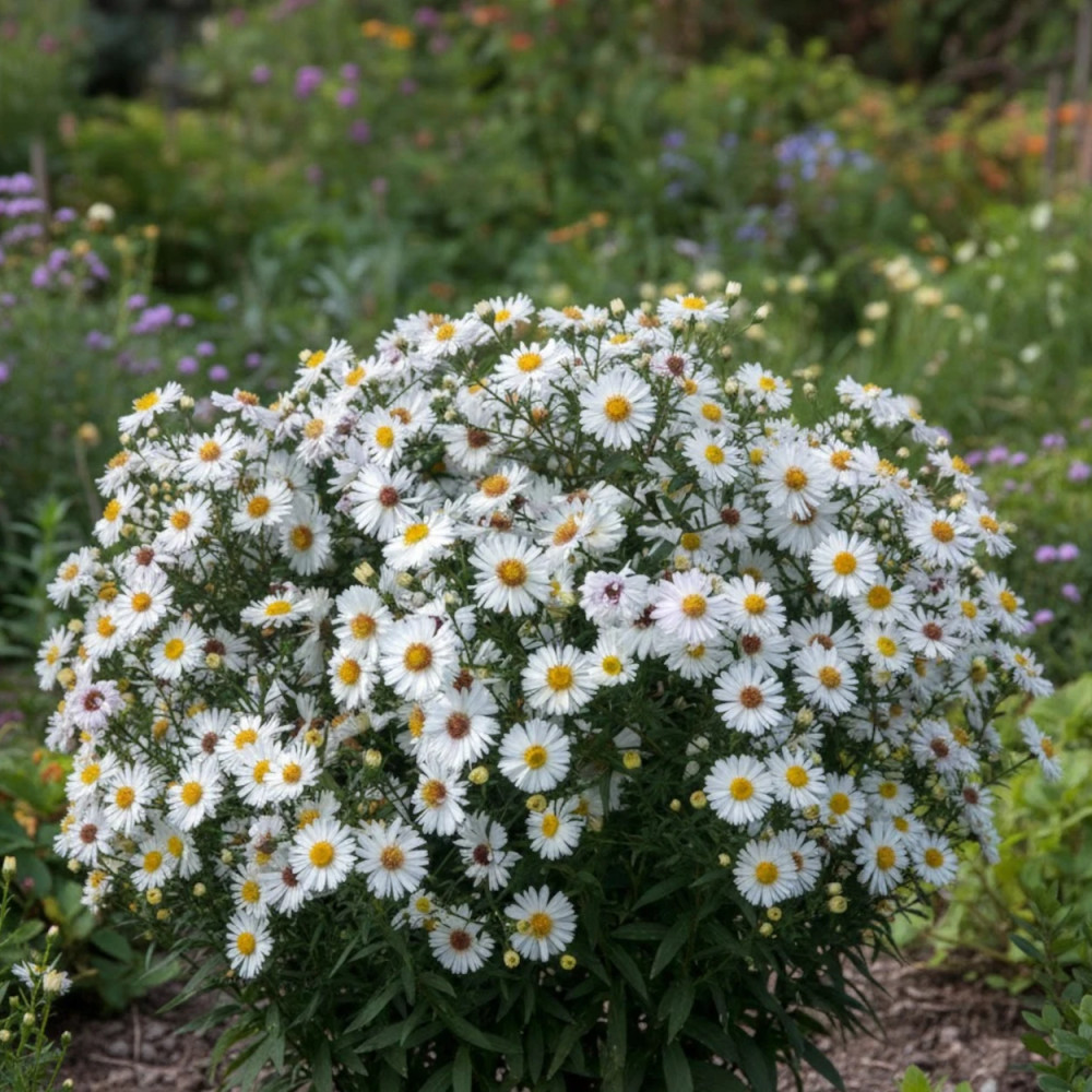 Aster grand d'automne White Lady, Aster Novi-belgii Aster grand d'automne White Lady, Aster Novi-belgii