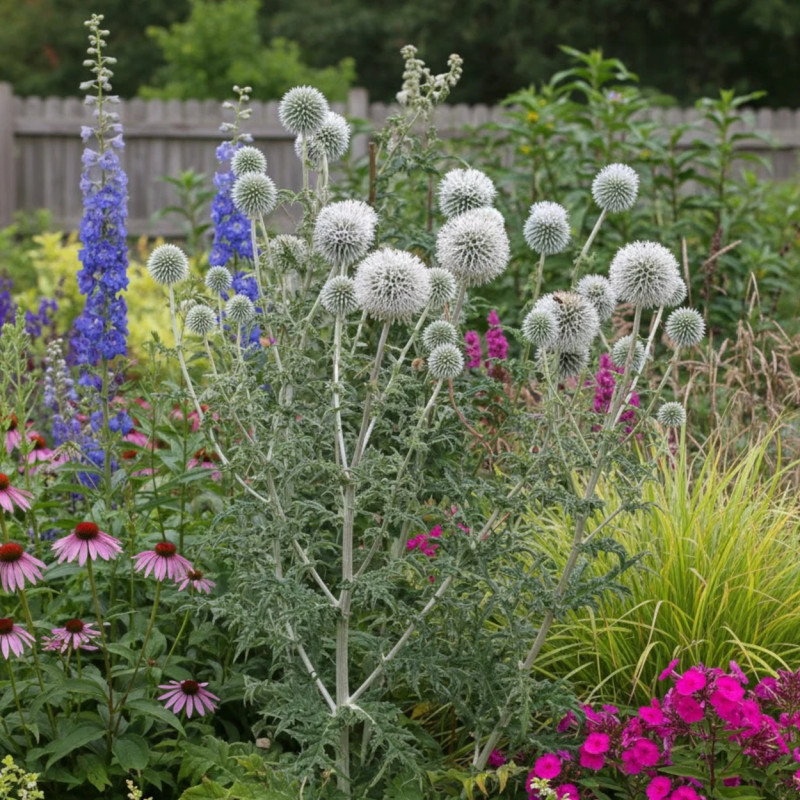 Boule azurée Star Frost, Echinops
