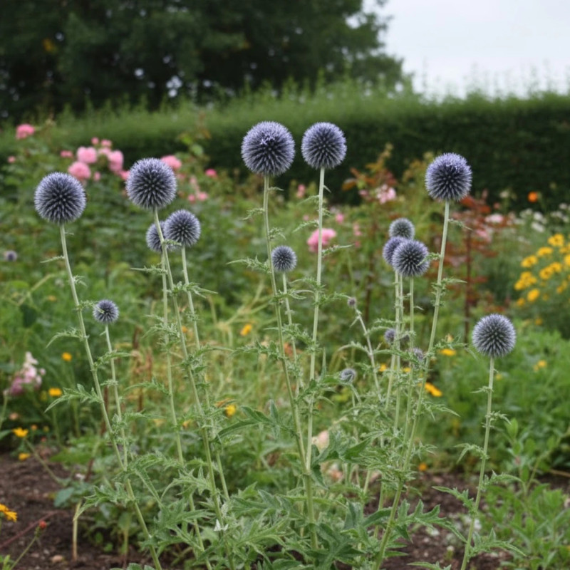 Boule azurée Taplow Blue, Echinops