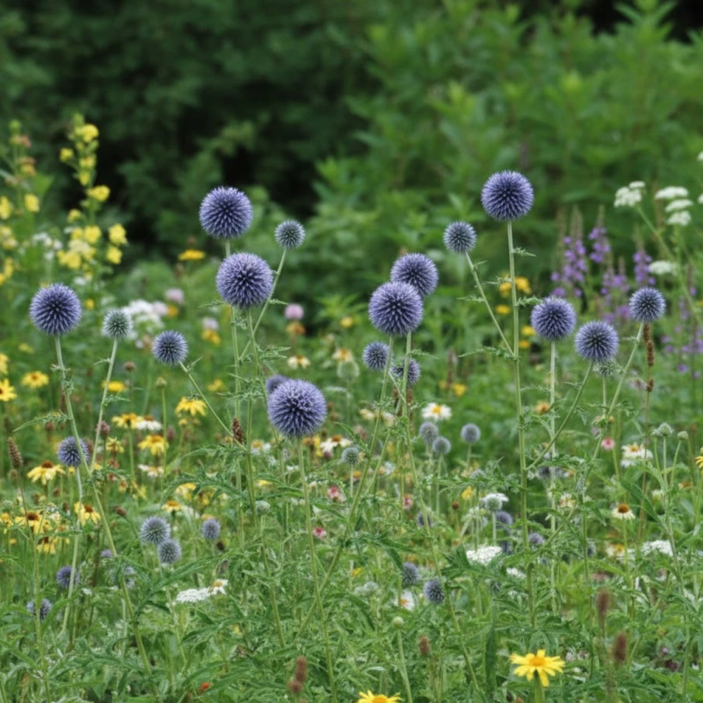 Boule azurée Taplow Blue, Echinops