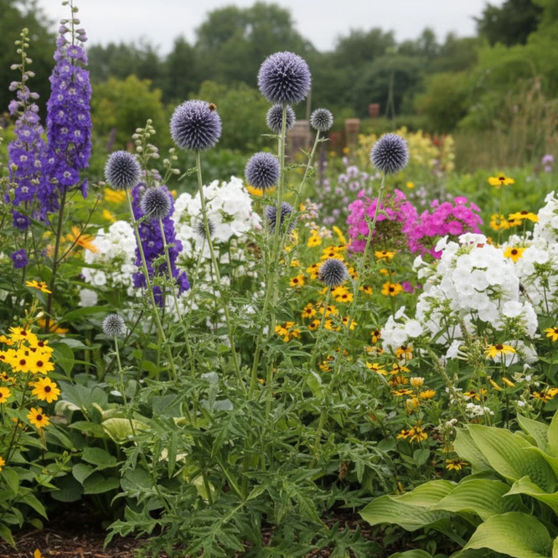 Boule azurée Taplow Blue, Echinops